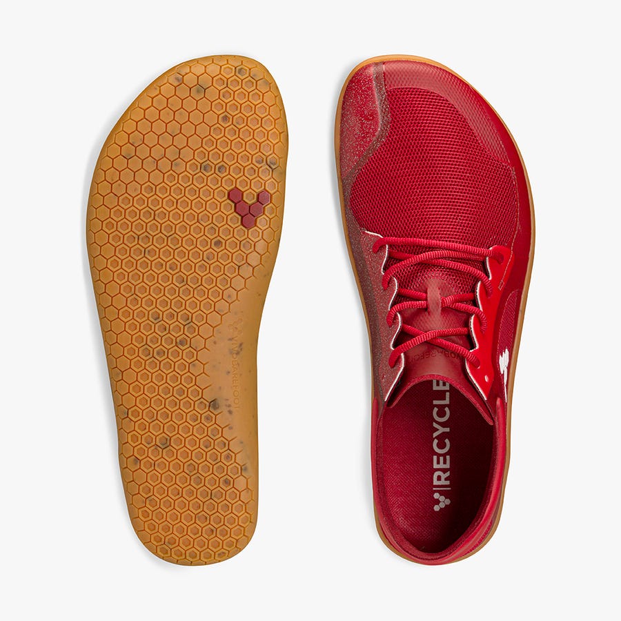 Red Men's Vivobarefoot Primus Lite III Casual Shoes | Philippines 0088PJJQ